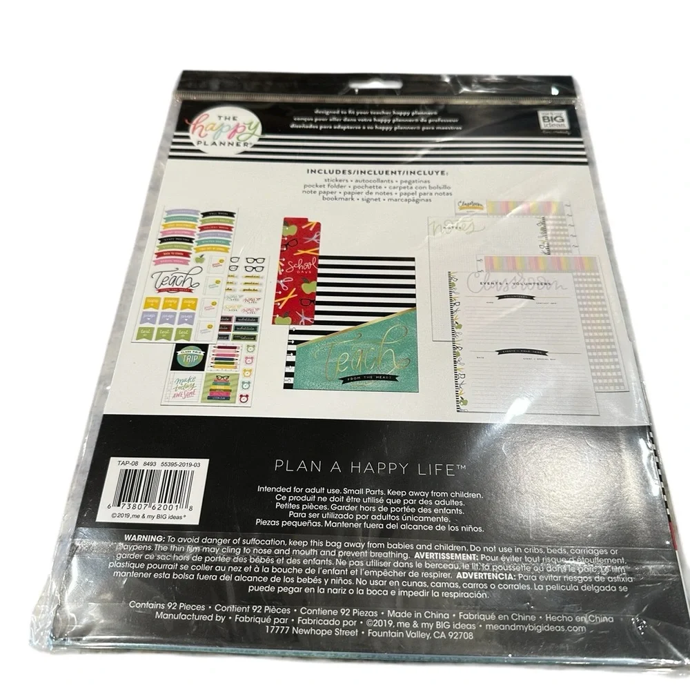 The Happy Planner Big Sized Teacher Addition Planner Accessories Pack
